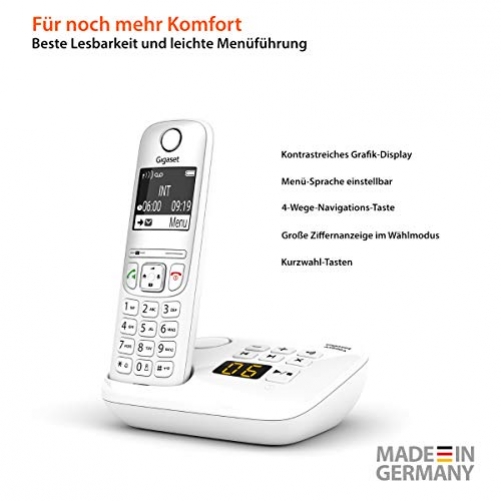 Gigaset AS690A Schnurlostelefon Anrufbeantworter DECT-Telefon Freisprechfunktion