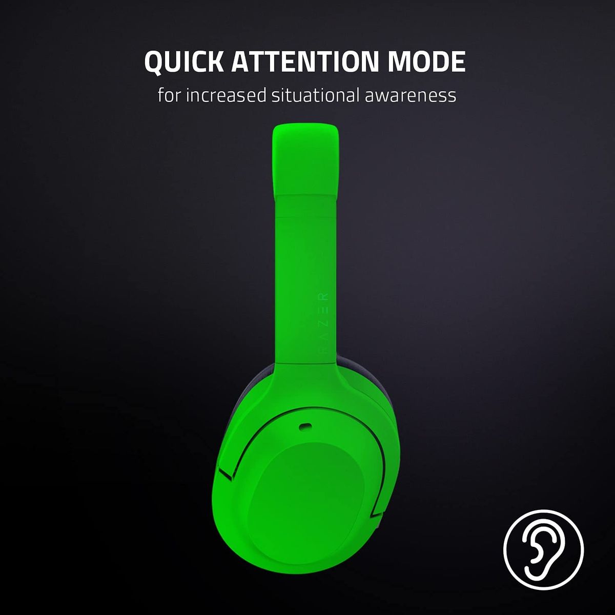 Razer Opus X Mobile Headphone Over-Ear Stereo Wireless BT ANC Green