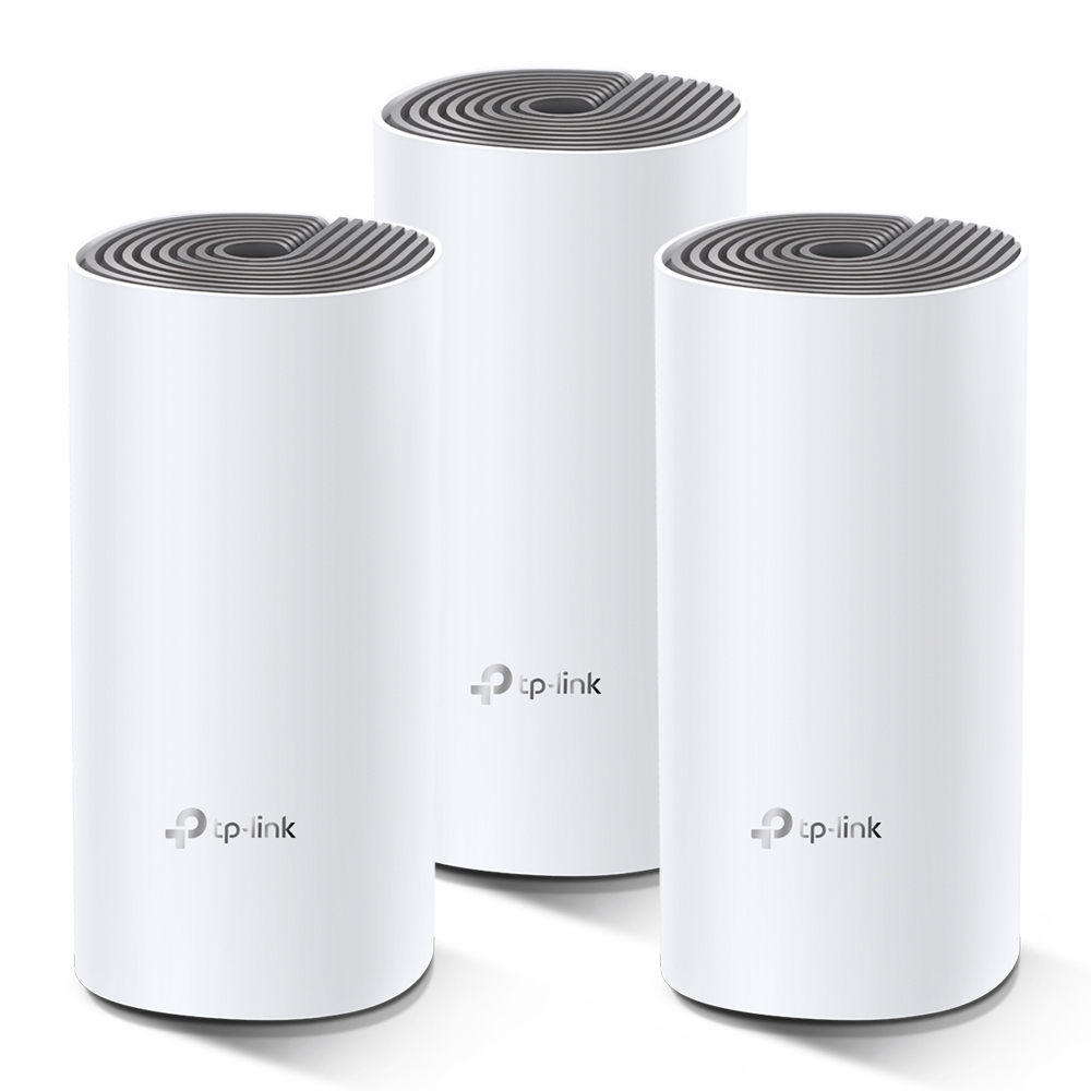 TP-Link Deco E4 Mesh Wi-Fi System AC1200 Dual Band WLAN Router & Repeater up to 370m² White 3er Pack v2.0