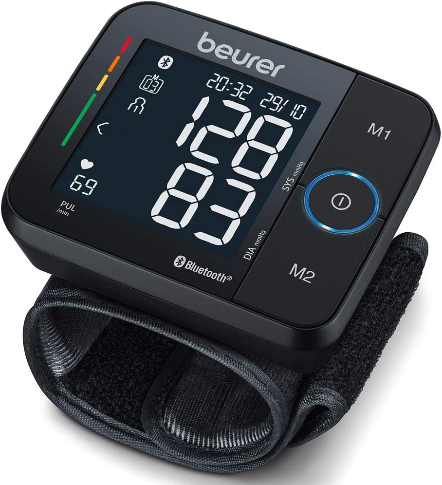 Beurer BC 54 Handgelenk-Blutdruckmessgerät mit App-Anbindung, Inflation-Technology, farbigem Risiko-Indikator und Arrhythmie-Erkennung, für Handgelenksumfänge von 13,5 - 21,5 cm, Medizinprodukt