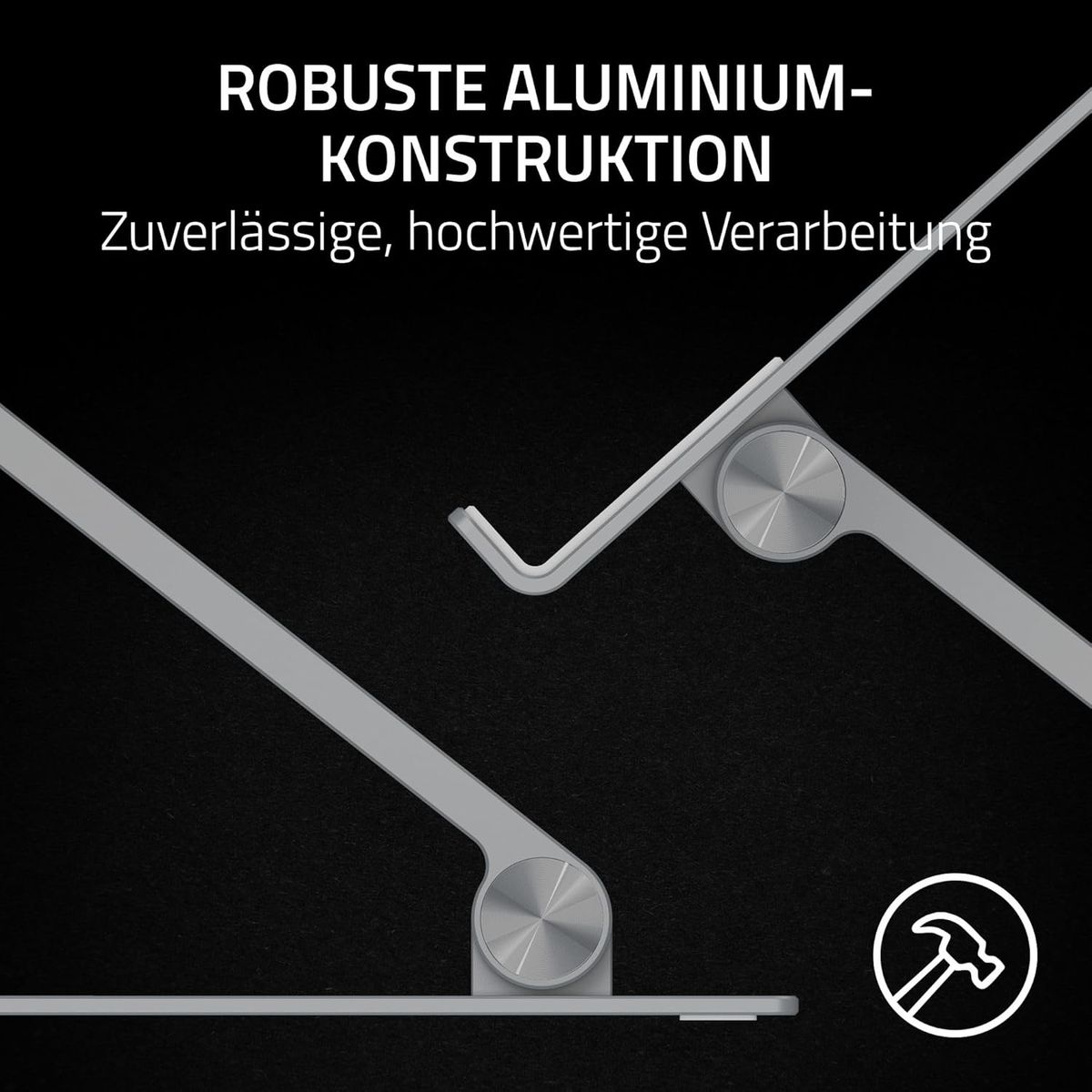 Razer Adjustable Laptop Stand - Ergonomischer höhenverstellbarer Laptop-Ständer für Laptops bis zu 18“ Zoll (höhen- und neigungsverstellbar, Robustes Aluminium, belüftetes Design) Mercury