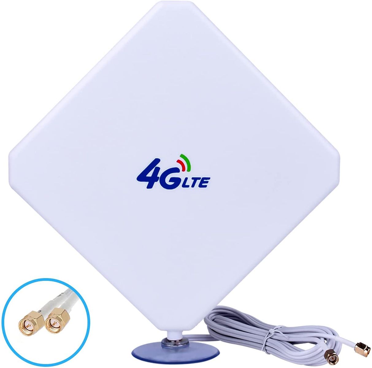 Aigital SMA 4G LTE Antenna Dual Mimo 35dBi High Performance Network Antenna Signal Amplification Modem Adapter for Mobile Hotspots with 2 m Cable and Suction Cup