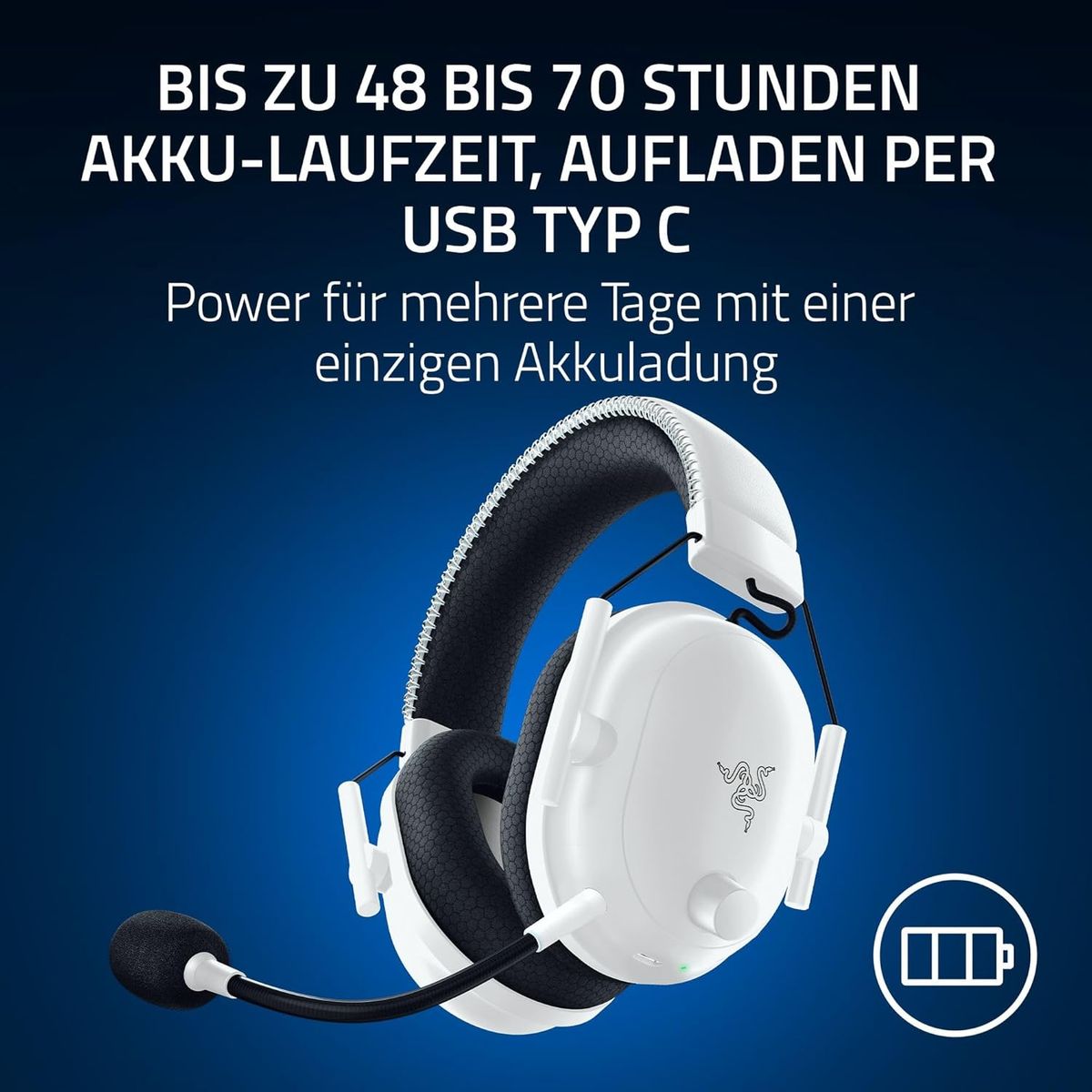 Razer Blackshark V2 Pro (Playstation) - Kabelloses Konsolen E-Sport Headset für PS5 (Triforce 50mm Treiber, HyperSpeed Wireless, FPS-Audioprofile, abnehmbares HyperClear Mikrofon) Weiß
