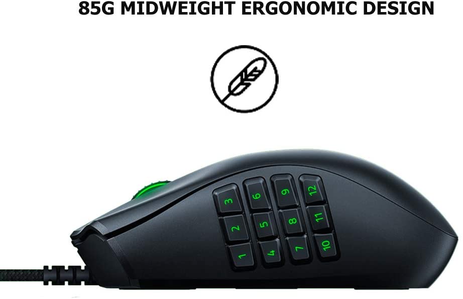 Razer Naga X Gaming Mouse 18.000 DPI Ergonomic 16-Button RGB MMO Black