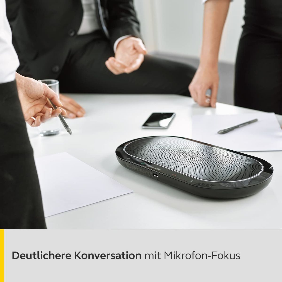 Jabra Speak 810 Konferenzlautsprecher – Microsoft-zertifizierter Lautsprecher für große Meetings mit Bluetooth-Adapter und integriertem USB-A-Kabel – Verbindung mit Laptops, Smartphones und Tablets 810 Microsoft Certified