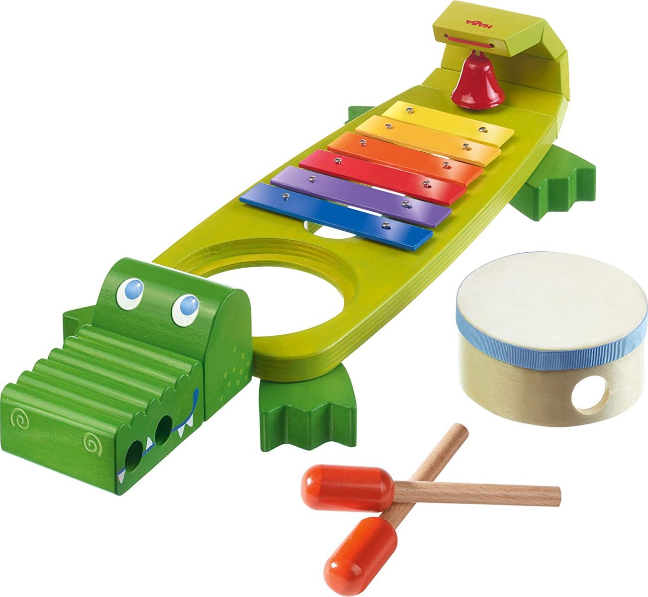 Haba 302566 - Rattle crocodile with 4 exciting sound instruments