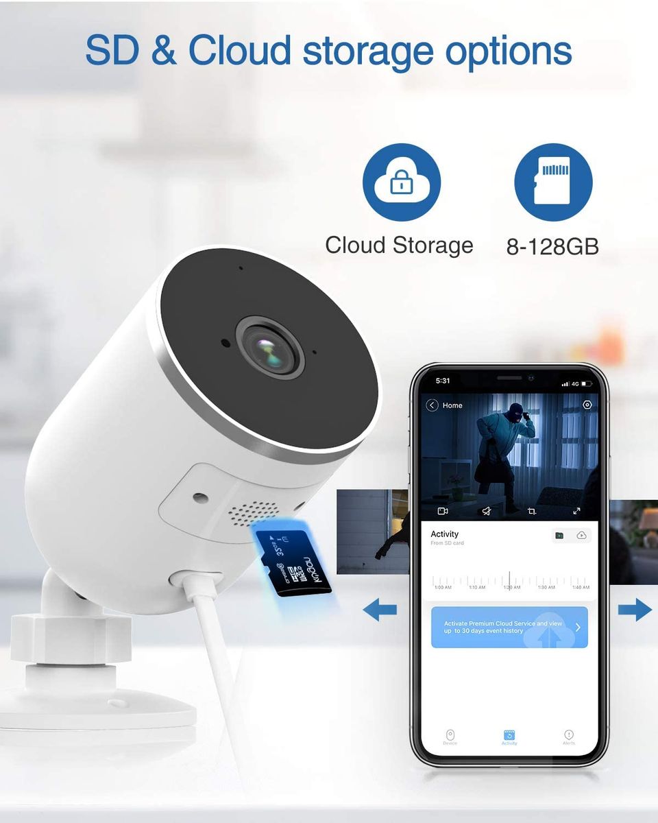 Goowls Outdoor Security Camera CCTV 1080P Wi-Fi Smart Night Vision 2-Way Audio