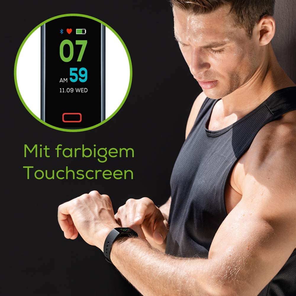 Beurer AS 98 Aktivitätstracker, Fitnessarmband mit Pulsmessung und Schlafüberwachung, zur optimalen Bewegungskontrolle mit Touch-Farbdisplay und App 676.68