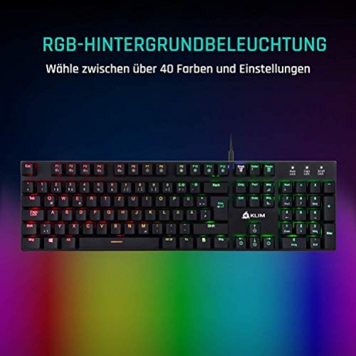 KLIM Dash Mechanische Gaming Tastatur Wired mit RGB DE-Layout
