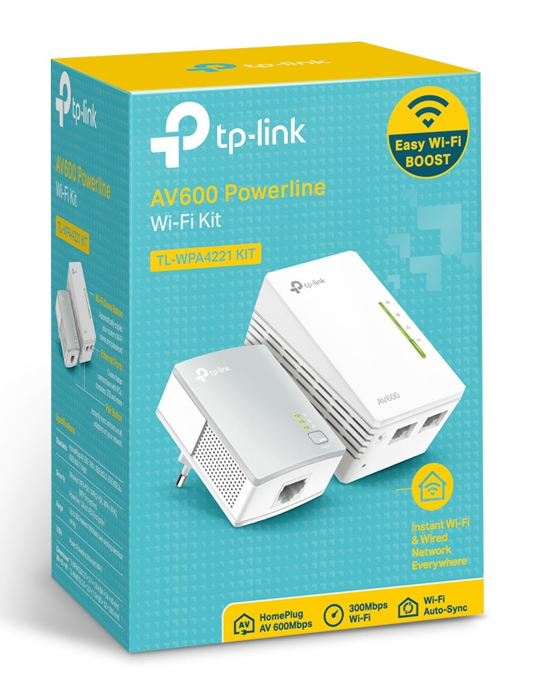 TP-Link AV600 Powerline Wi-Fi KIT Qualcomm 30 TL-WPA4221 KIT AV600 Schwarz V5