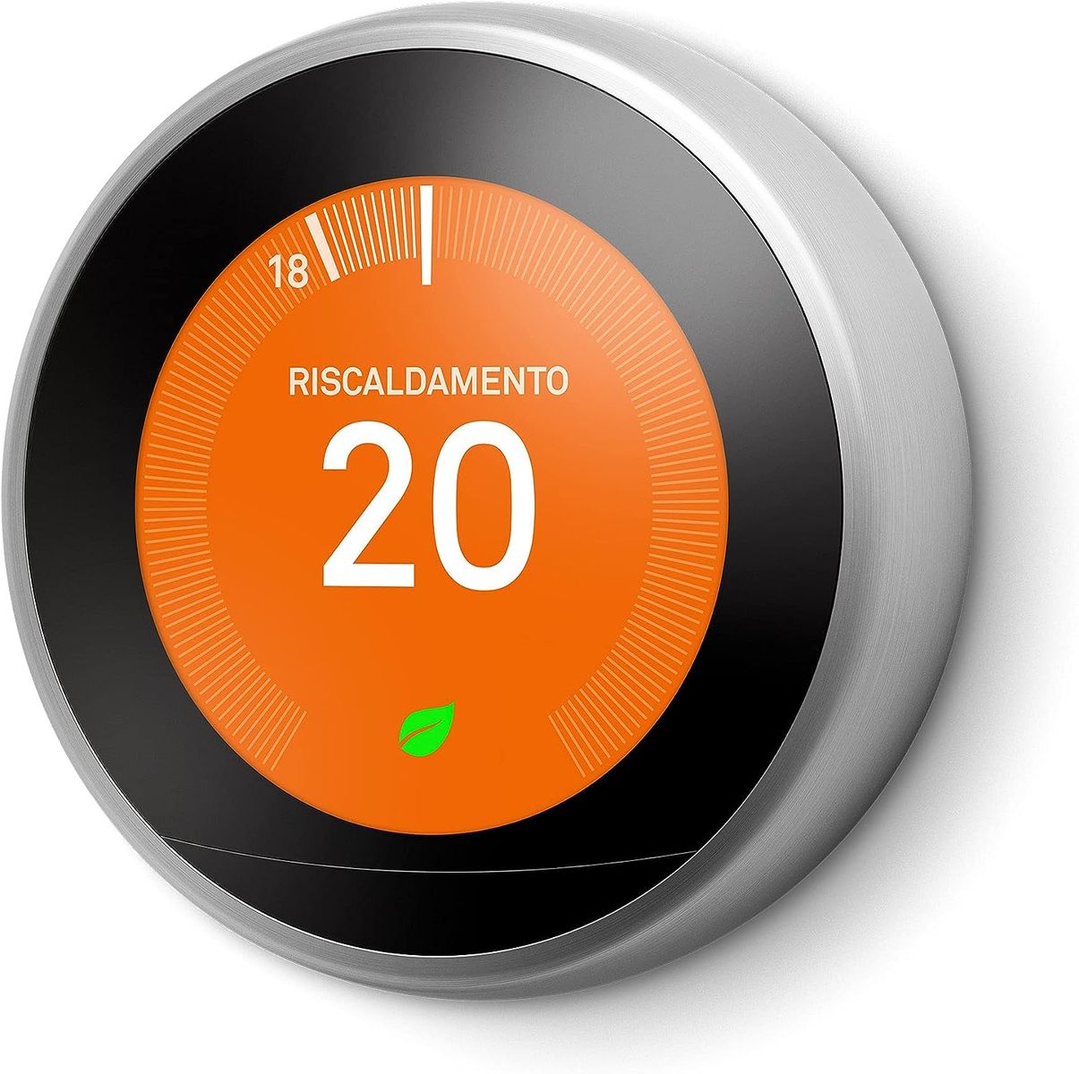 Google Nest Learning Thermostat Edelstahl, vom Telefon gesteuert, hilft, Energie zu sparen, Einheitsgröße Rostfreier Edelstahl